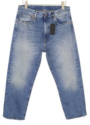 R13 Cuffed X-BF Damen Jeans 29 Jasper Straight Cut Verblichen Blau PF25