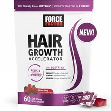 Force Factor Hair Growth Accelerator Soft Chews, Hair Growth Vitamins for Women