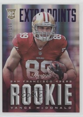 2013 Panini Prestige Extra Points Purple 5/100 Vance McDonald #263 Rookie RC 5l1