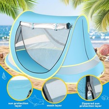 Baby Beach Tent with Baby Hat, Pop Up Travel Tent with Sun Hat for Boys or Gi...