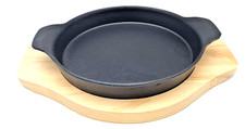 28 CM HEAVY DUTY CAST IRON SIZZLER PLATTER (2 PCS SET) SERVING- PLATTER DISH