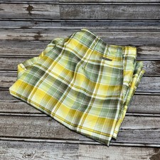 Columbia Board Shorts Mens 34 Yellow Plaid Omni-Shade Cargo Pocket Swim Trunks