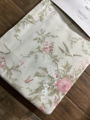 Cabbages & Roses Window Curtain Panels Floral  Pair- HENRIETTA SAGE - 60 x 84 