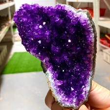 397G Natural Amethyst geode quartz cluster crystal specimen Healing V505