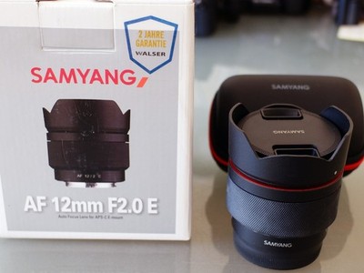 Samyang AF 12mm F2.0 E Weitwinkel Objektiv Sony E-Mount APS-C