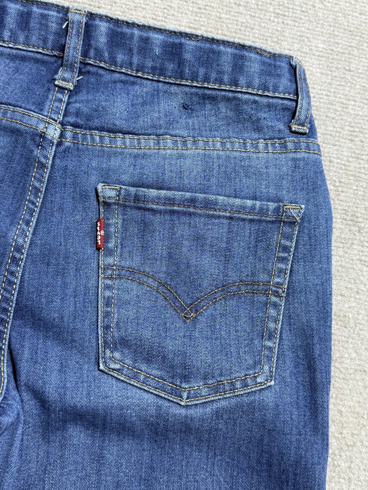 Levis 511 Jeans Boys 14 Regular Blue Slim Fit Distressed Knee Denim Pants 27x29 thumbnail 10