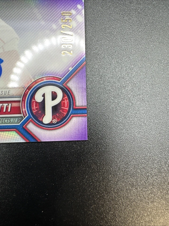 2022 Bowman Chrome - 1st Auto Simon Muzziotti #CPA-SMZ Purple Refractor /250 - Image 4 of 4