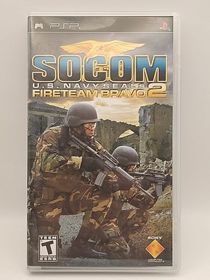 Socom U.S. Navy Seals Fireteam Bravo 2 Sony PSP Black Label CIB Tested 