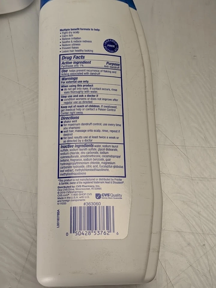 Pack of 6 CVS 2 in 1 Dandruff Shampoo & Conditioner 14 oz Itchy Scalp Eucalyptus - Image 4 of 4