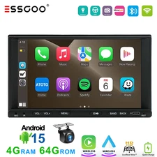 Double 2 Din 7" Car Stereo Radio Touch Screen 4+64G Android 15 GPS Navi FM +Cam