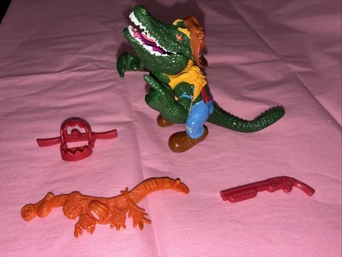 Vintage TMNT 1989 Leatherhead Action Figure Complete With Accessories Playmates