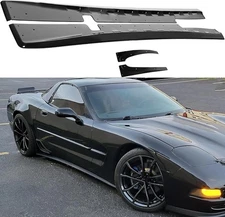 Side Skirt Glossy Black Fits For 1997-04 Corvette C5 ZR1 Style Pair Rocker Panel