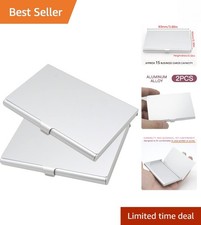 Elegant Pack of 2 Aluminum Business Card Holders - Slim  Lightweight Design