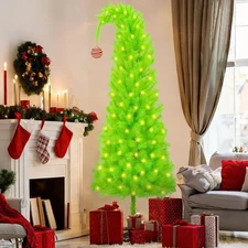 6FT Grinch Christmas Tree with Flexible Branches Green Monster Xmas Decoration