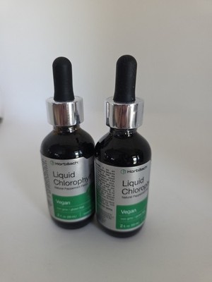 Lot Of 2  Horbaach Liquid Chlorophyll Drops 2 oz Natural Pepper Mint Flavor
