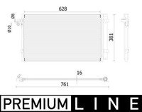 Mahle Kondensator Klimaanlage Premium Line AC 99 000P FüR BMW 7Er G11 G12 8Er B7