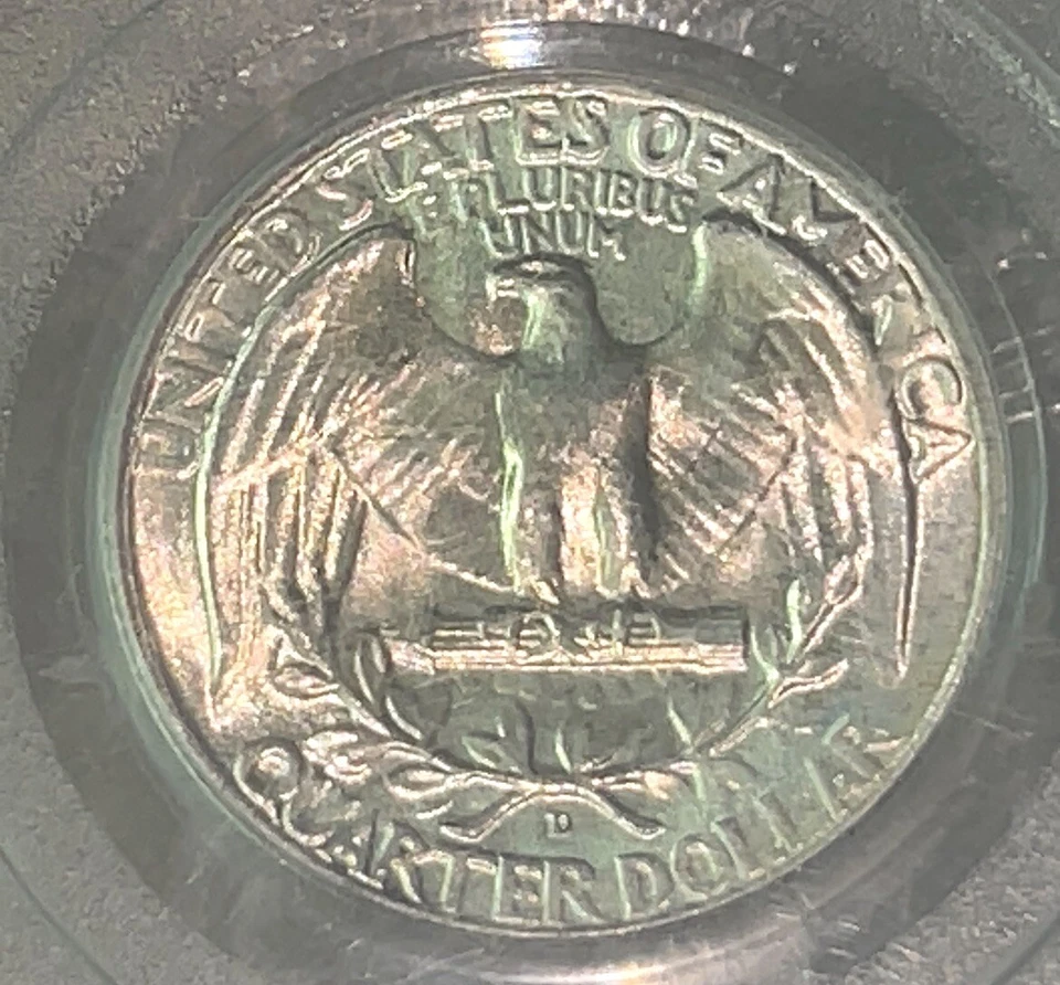 1947-D US Mint Washington Silver 25¢ Brilliant Unc PCGS MS65 Details Extra Sharp - Image 3 of 4