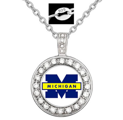 Special Michigan Wolverines Womens Sterling Silver Necklace Gift D18
