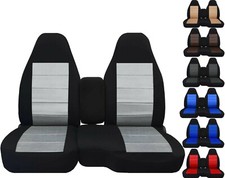Designcovers Fits Chevy Colorado 60-40 Front Seat Cover 2004-2012 Black Silver Designcovers Fits Chevy Colorado 60-40 Front Seat Cover 2004-2012 Black Silver