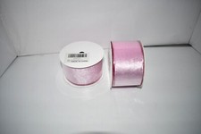 Pink Velvet  Ribbon 2.5" x 10 Yards Set of 2 Wired Edge, NWT