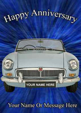 MGB Roadster  Car Happy Anniversary A5 Personalised  Greeting Card  PIDMGB1