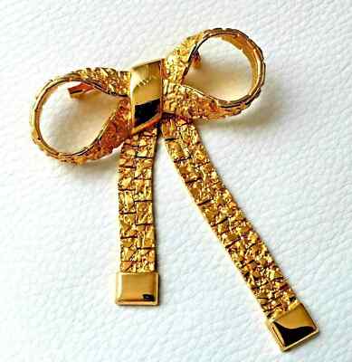 Große goldene Brosche Knotenband 7,8cm NEU H=7,8cm NEU 