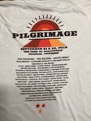 Pilgrimage Music Festival 2019 Shirt Size M Foo Fighters The Killers Keith Urban