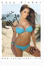 LUCY PINDER Autographed Signed 6x9 BIKINI Photograph - To Jill