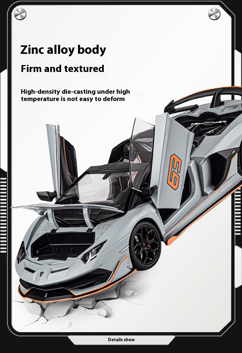 1:18 Lamborghini Aventador SVJ 63 1/18 Model Diecast Toy Car Gift