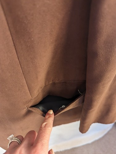 Ralph Lauren 42R Polyester Sport Coat Blazer Jacket Solid Brown Paisley Lined - Picture 8 of 12