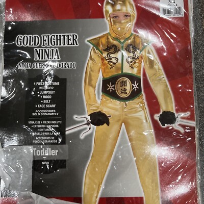 Fighter Ninja Dragon Armor Children Boys Jumpsuit Halloween Costume Toddler 3-4