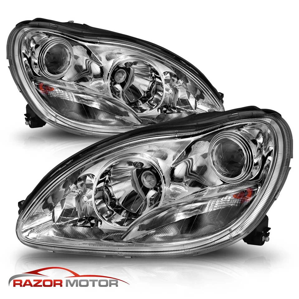 2000-2006 Projector Chrome Headlights For Mercedes Benz S-Class W220 - Image 3 of 4