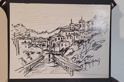 GASPAR CUNHA Ink  On  Paper COLLECTIBLE  121/4 × 161/2