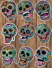 Laughing Sugar Skull Die Cut Vinyl Stickers Scrapbooking Laptop Waterbottle
