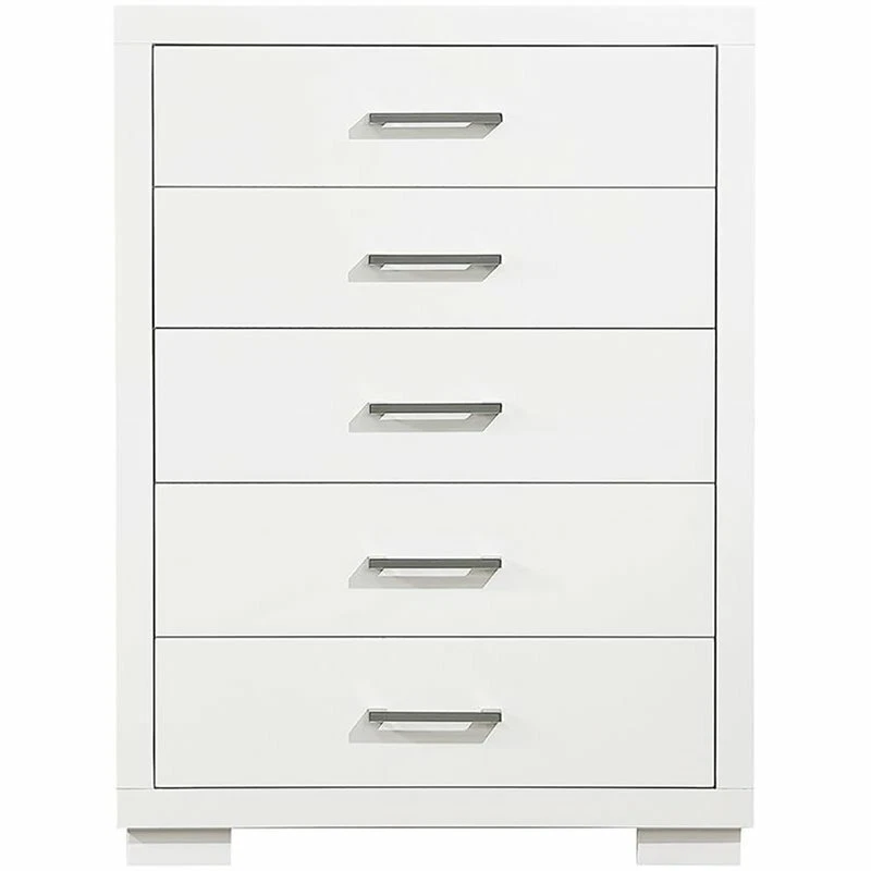 Cofre contemporáneo Coaster Jessica de 5 cajones en blanco Foto 3 de 4