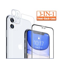 Full Cover Tempered Glass Screen Protector Lens Front Back For iPhone 16 15 14 7