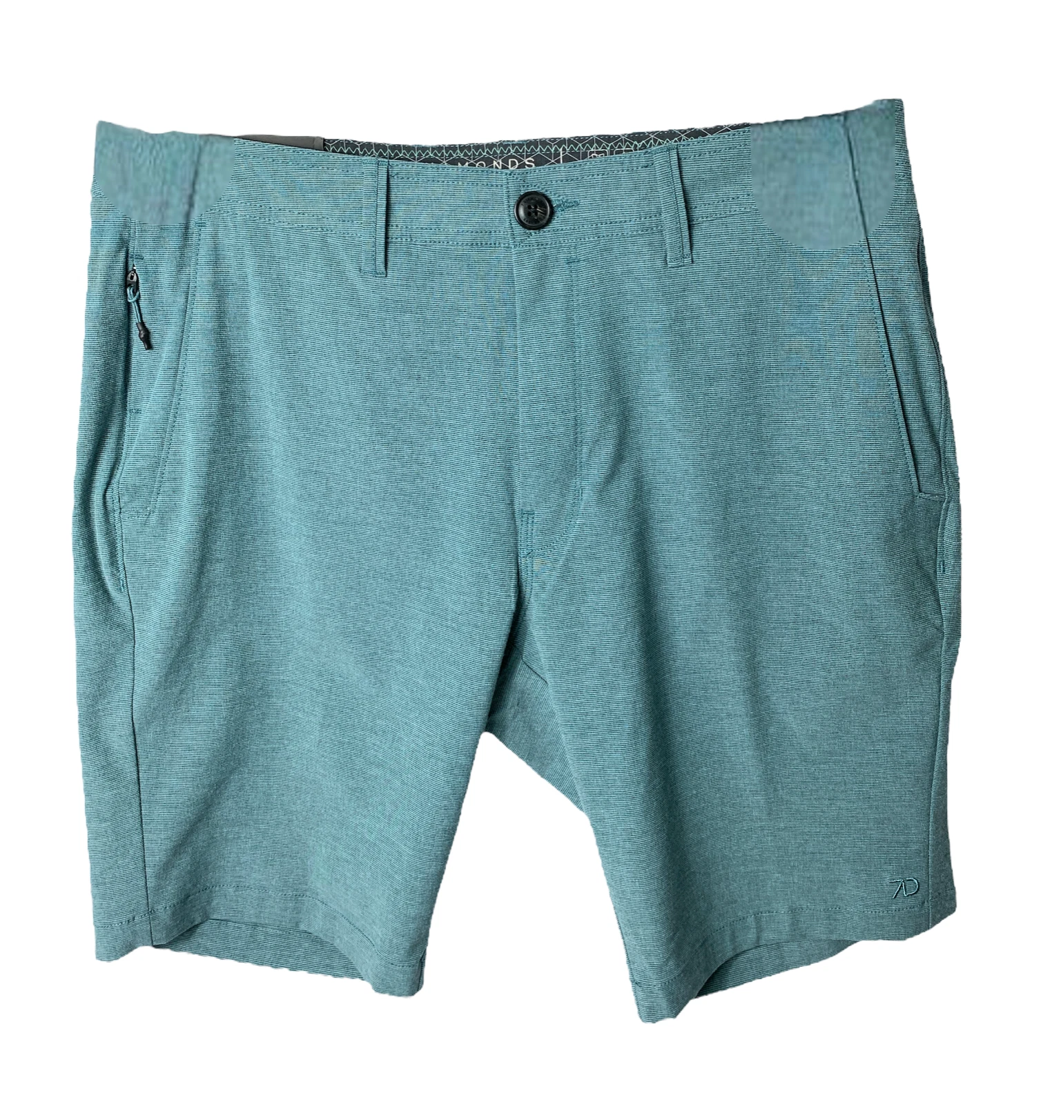 Mens 7 Diamonds Intertidal Shorts - Basil Polyester, Size 38 [STS-1240]