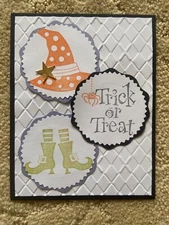 Bewitching three circles halloween card kit of 10 made with Stampin' Up!