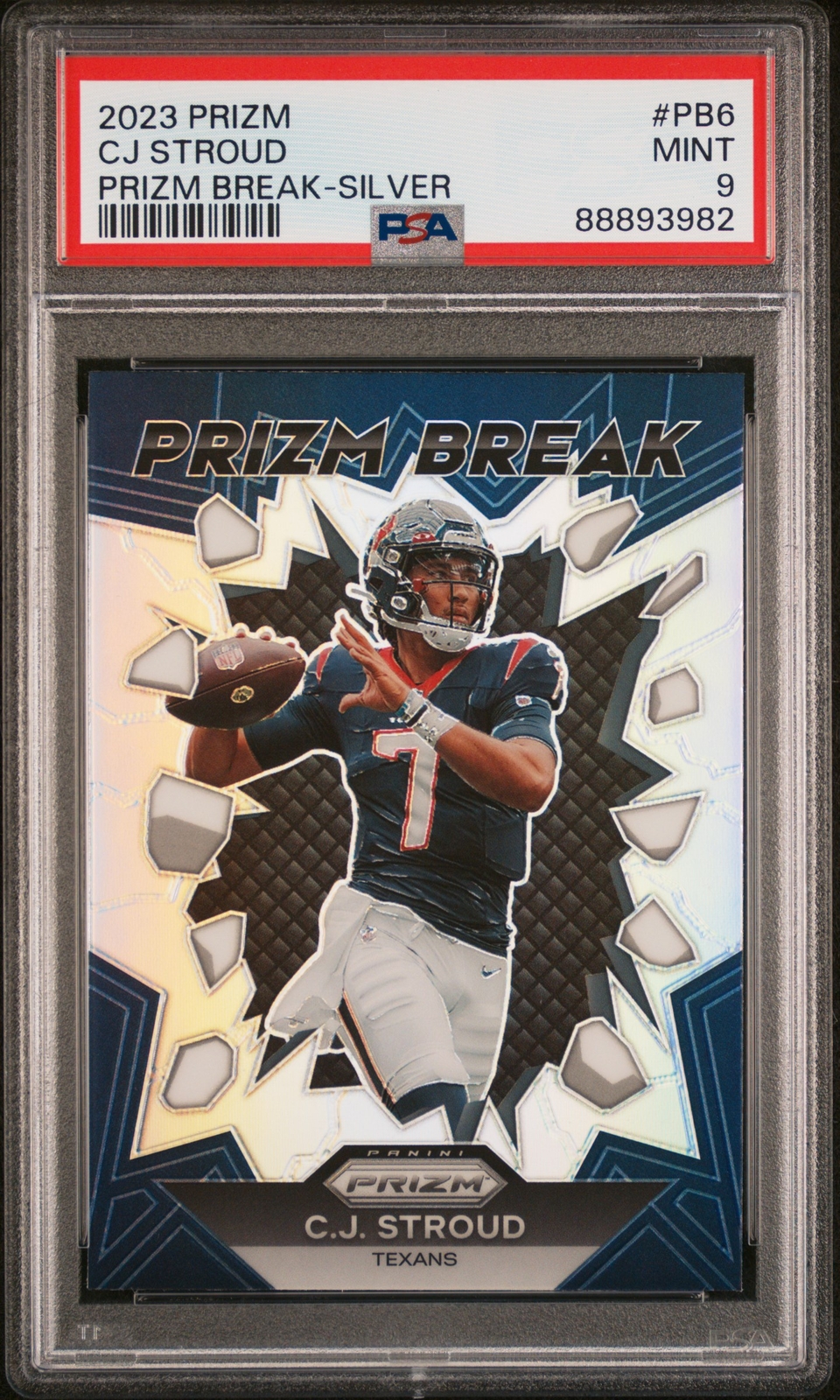 CJ Stroud 2023 Panini Prizm Prizm Break Prizm Break Silver #PB6 PSA 9