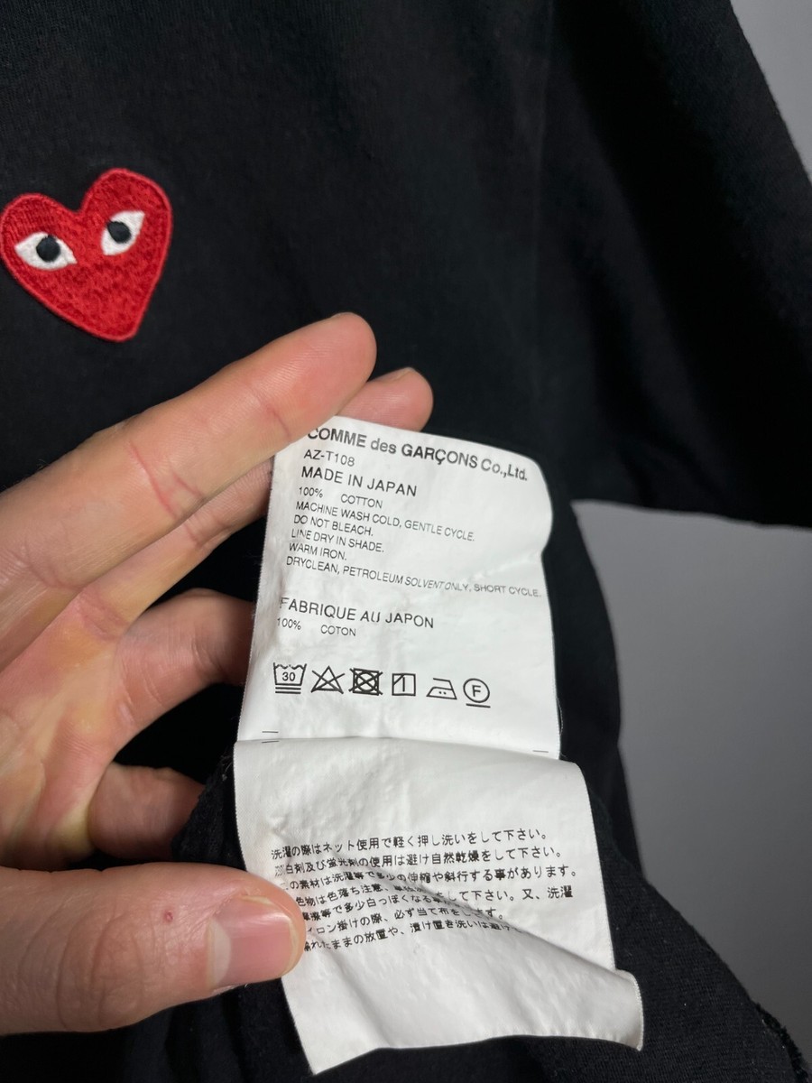 COMME DES GARCONS CDG PLAY RED HEART TEE MENS AZ-T108 Sz XL | eBay