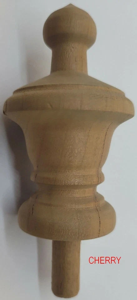 4" Unfinished wood turned finial hickory oak maple cherry spindle clock bed new - Image 4 of 4