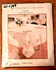 "Designers Collection" Grape Design Polyester Rectangle Tablecloth 60"x108