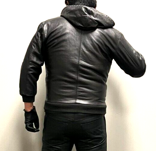 Gap Teen Brown Genuine Leather Hoodie Jacket Size XXL | eBay