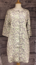 East Linen Longline Jacket Coat Size 10 New Cotton Lining! (wh)