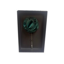 New box Men Suit brooch chest Rose flower lapel pin formal wedding Hunter Green