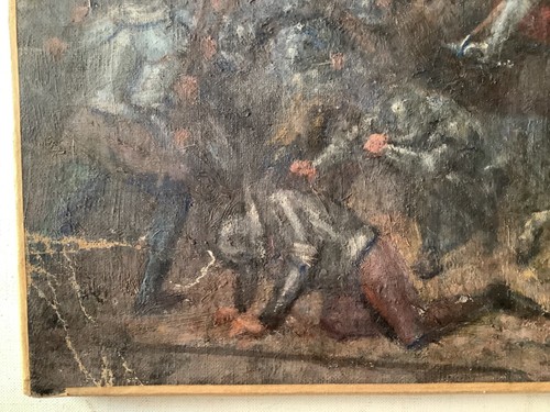 RARE 19TH CENTURY JOAN OF ARC BATTLE OF ORLEANS FRENCH ORIGINAL OIL PAINTING - Picture 7 of 20