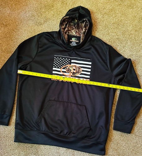 Mossy Oak Mens Hoodie Sweatshirt American Flag 2XLarge BLACK - Picture 5 of 6