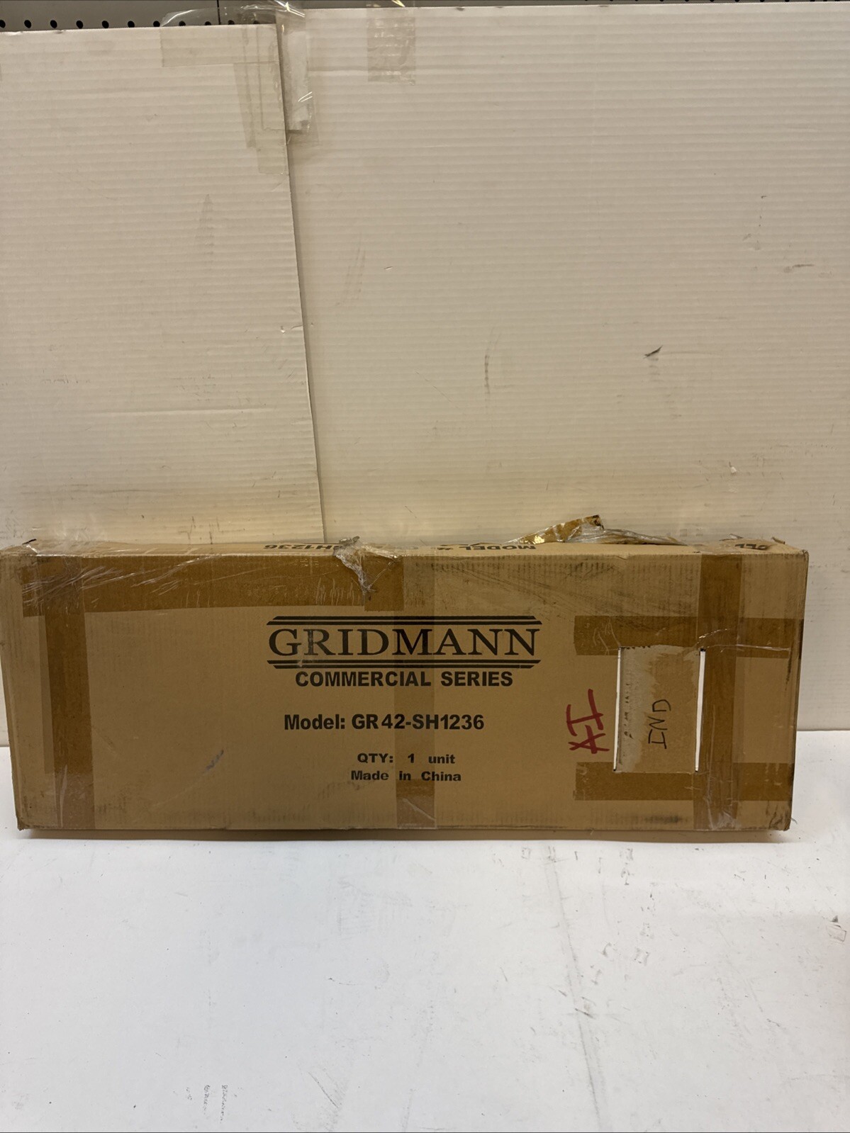 GRIDMANN 14" X 36" Stainless Steel Wall Mount Shelf with Backsplash, Commercial 