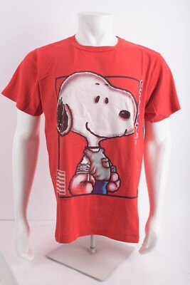 Vintage Snoopy Sport Graphic Shirt Red L Large Pre Shrunk Cotton Single stitch