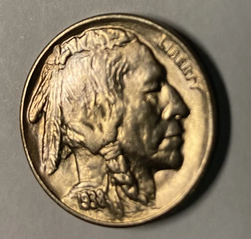 (D2)**1938 D/D RPM-002 Error Uncirculated Buffalo Nickel Gem BU